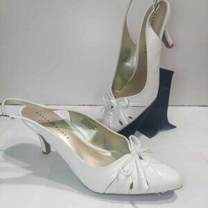 Elegant White Slingback Heels NWOT